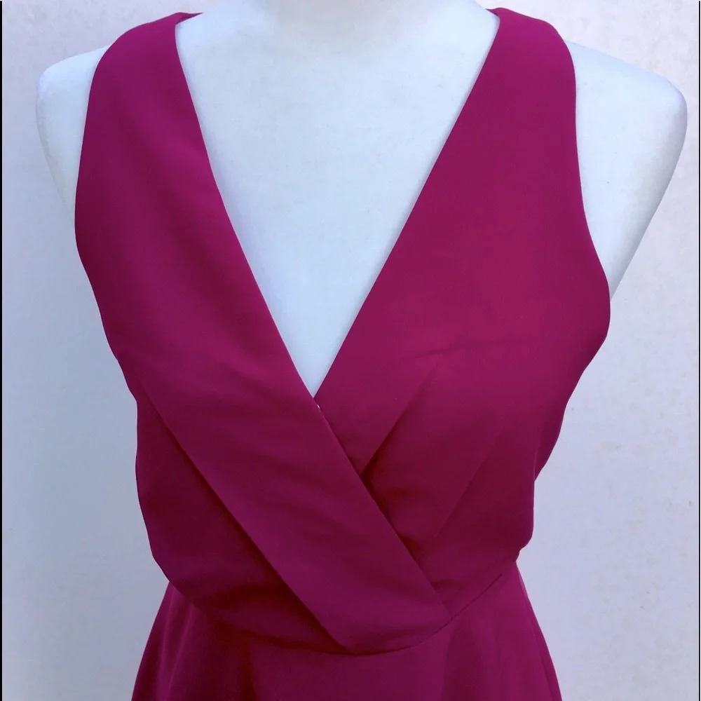 ADELYN RAE FUCSHIA CUTOUT SKATER DRESS